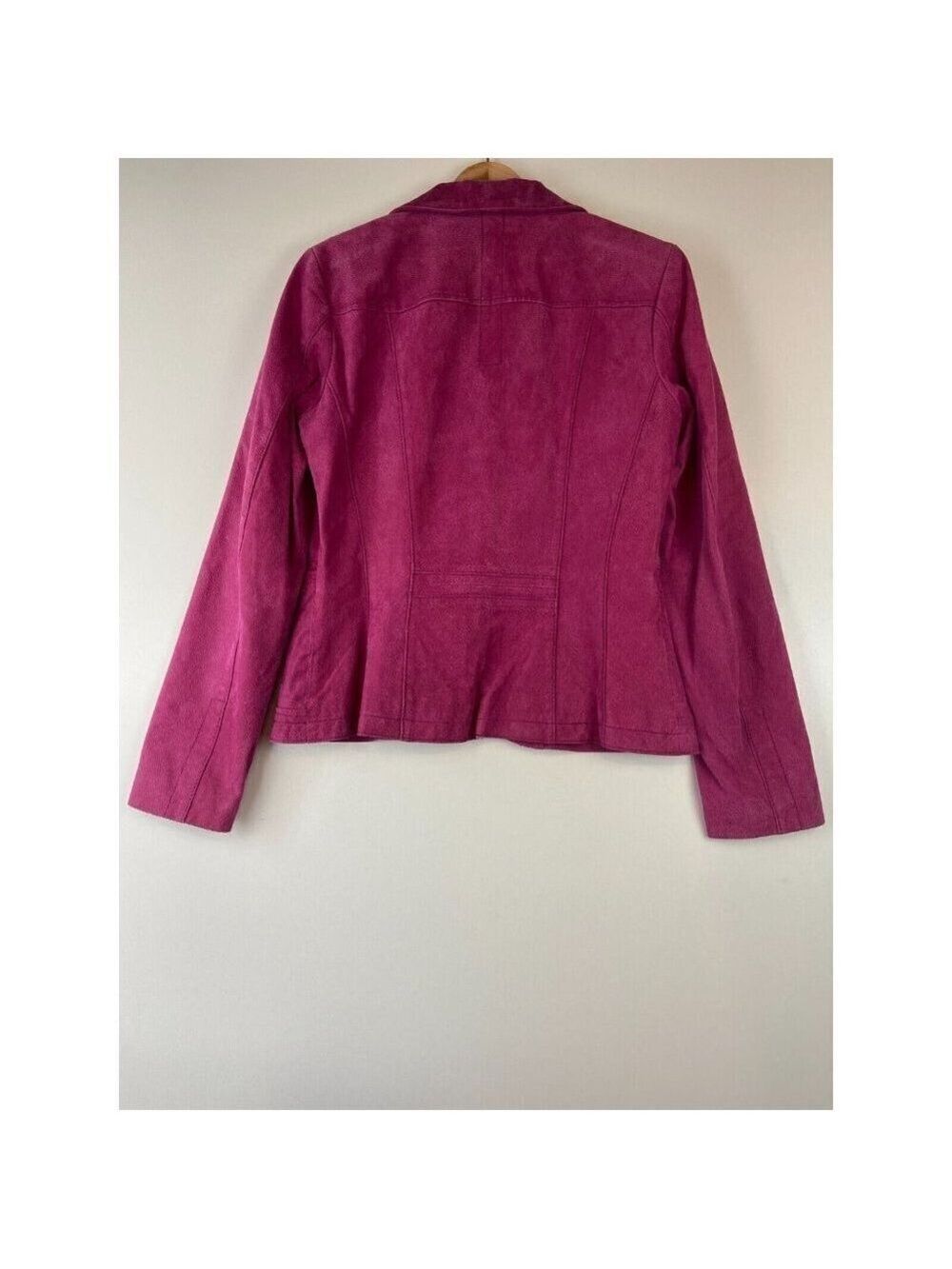 Danier Women's Vintage Hot Pink Genuine Leather Jacket Size Small / UK 12 - Picture 2 of 12